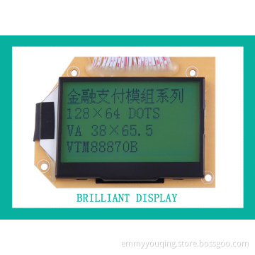 Stn Yellow-Green Transmissive Graphic 128 X 64 Dots LCD Module Display with Blue LED Backlight (VTM88870B)
